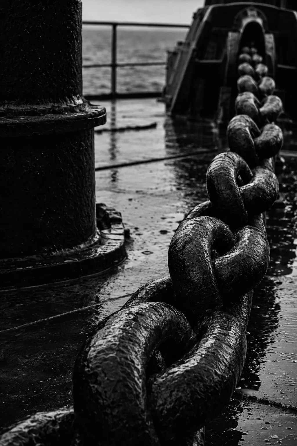 Anchor chain on deck